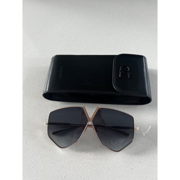 VALENTINO V HEXAGON VLS115 Gold Titanium Gray Mask VLS 115A Rock Stud Sunglasses main image 4